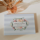 Antiek Floral | Nimbus Gray Stripe Weddenschap Gastenboek