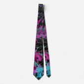 Antiek Floral Oerwoud Zwarte Zebra Stripes Grunge Stropdas (Voorkant)