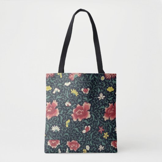 Antiek   Floral Patroon Tote Bag (Voorkant)