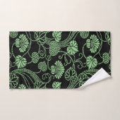 Antiek Floral Pattern Black en Green Bad Handdoek (Handdoek)