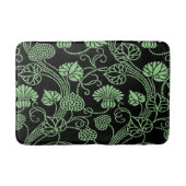 Antiek Floral Pattern Black en Green Badmat (Voorkant)
