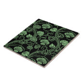 Antiek Floral Pattern Black en Green Tegeltje (Zijkant)