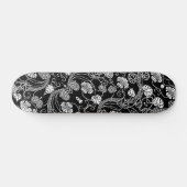 Antiek Floral Pattern Black op White Persoonlijk Skateboard (Horizontaal)