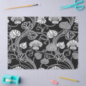 Antiek Floral Pattern Black op White Tissuepapier (Craft)
