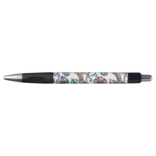 Antiek Floral Pattern Multi Color op White Pen (Voorkant)