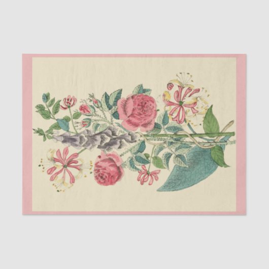 Antiek Floral Print 10 x 15 inch papier (Voorkant)