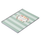 Antiek "Floral Sage Stripe" Notitieboek (Linkerzijde)