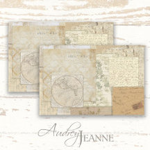  Antiek Floral Script Ephemera-ontkoppeling