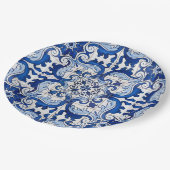 Antiek Floral Tegel Pattern Papieren Bordje (Gekanteld)