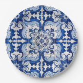 Antiek Floral Tegel Pattern Papieren Bordje (Voorkant)