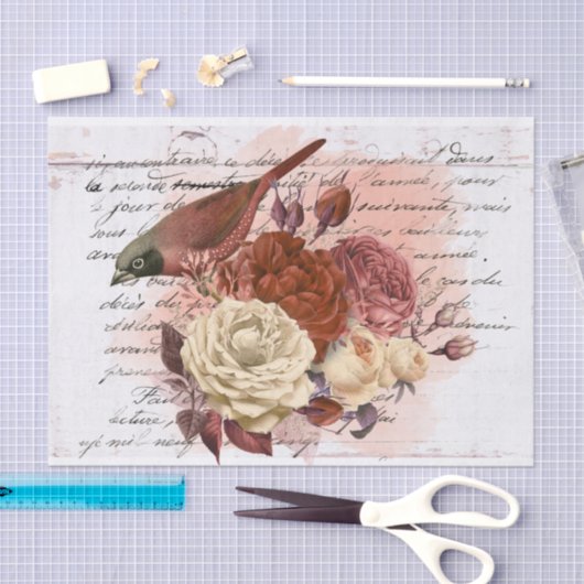 Antiek Floral Tissuepapier (Craft)