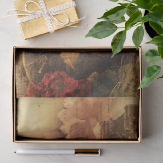 Antiek Floral Tissuepapier (Geschenk)