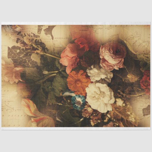 Antiek Floral Tissuepapier (Voorkant)