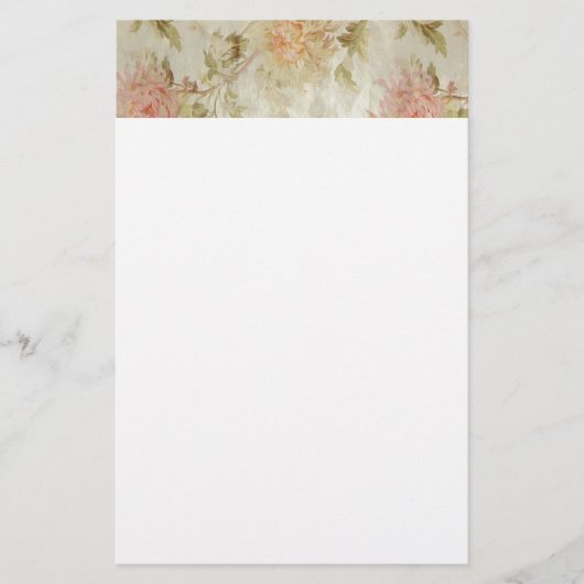 Antiek Floral Toile Briefpapier (Voorkant)