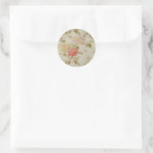 Antiek Floral Toile Ronde Sticker (Tas)