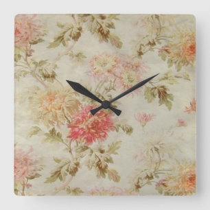 Antiek Floral Toile Vierkante Klok