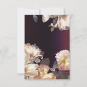 Antiek  Floral Wedding Enclosure Card RSVP Kaartje (Achterkant)