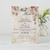 ANTIEK FLORAL WEDDING INVITE KAART (Staand voorkant)