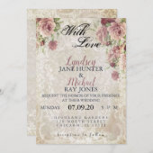 ANTIEK FLORAL WEDDING INVITE KAART (Voorkant / Achterkant)