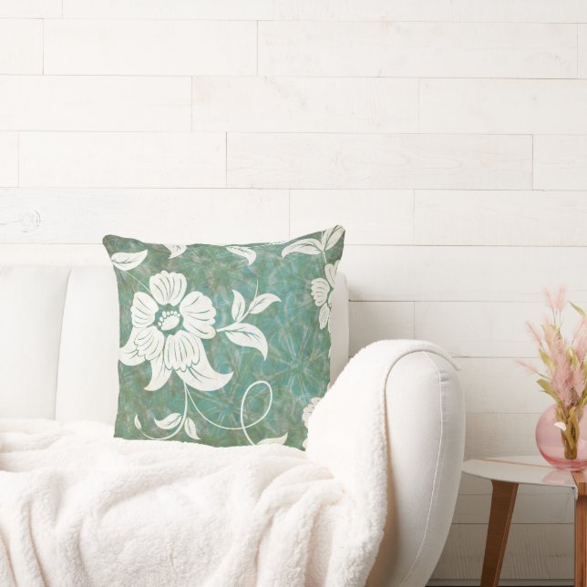  Antiek Floral White Flowers Kussen (Bank)