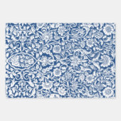Antiek Floral wit blauw Inpakpapier Vel (Voorkant 3)