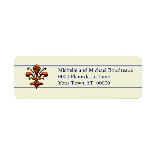 Antiek Florence stijl Fleur de Lis Etiket (Voorkant)