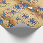 ANTIEK FLORENTIJNSE PERKAMENT, BLOEMENHART MOTIEVE CADEAUPAPIER (Hoek)