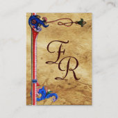 ANTIEK FLORENTINE BROWN PARCHMENT Monogram Visitekaartje (Achterkant)