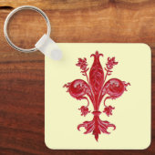 ANTIEK FLORENTINE FLEUR DE LISE, Cream Sleutelhanger (Voorkant)