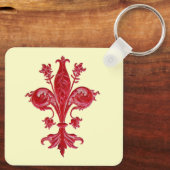 ANTIEK FLORENTINE FLEUR DE LISE, Cream Sleutelhanger (Achterkant)