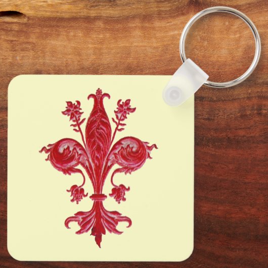 ANTIEK FLORENTINE FLEUR DE LISE, Cream Sleutelhanger (Achterkant)