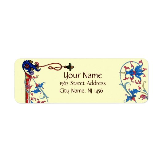 ANTIEK FLORENTINE FLORAL MOTIFS ETIKET (Voorkant)