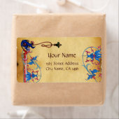 ANTIEK FLORENTINE FLORAL MOTIFS PARCHMENT ETIKET (Insitu)