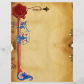 ANTIEK FLORENTINE FLORAL RED WAX SEAL MONOGRAM (Voorkant)