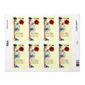 ANTIEK FLORENTINE FLORAL RED WAX SEAL MONOGRAM ETIKET (Full Sheet)