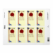 ANTIEK FLORENTINE FLORAL RED WAX SEAL MONOGRAM ETIKET (Full Sheet)
