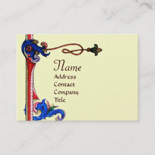 ANTIEK FLORENTINE FLORAL RED WAX SEAL MONOGRAM VISITEKAARTJE