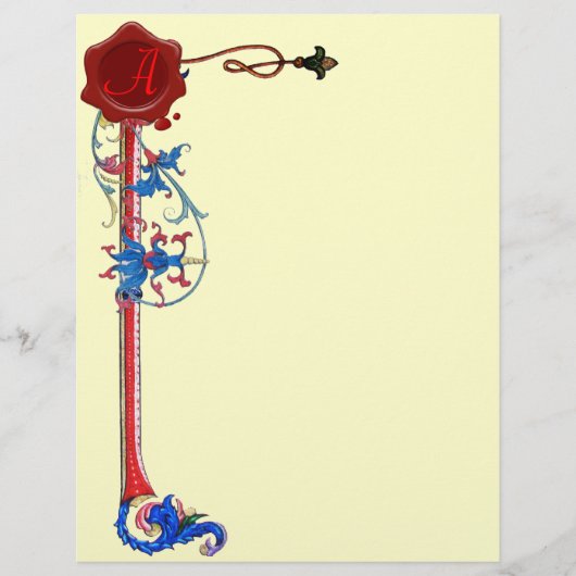 ANTIEK FLORENTINE FLORAL RED WAX SEAL SMONOGRAM (Voorkant)