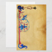 ANTIEK FLORENTINE-PARCHMENT BRIEFPAPIER (Voorkant / Achterkant)