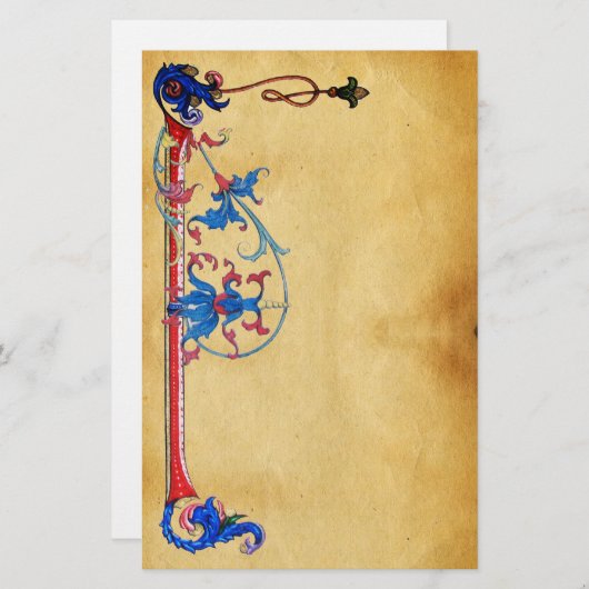 ANTIEK FLORENTINE-PARCHMENT BRIEFPAPIER (Voorkant / Achterkant)