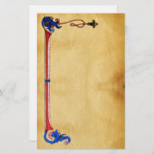 ANTIEK FLORENTINE-PARCHMENT BRIEFPAPIER (Voorkant / Achterkant)