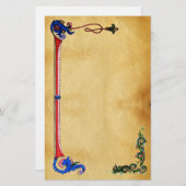 ANTIEK FLORENTINE-PARCHMENT BRIEFPAPIER (Voorkant / Achterkant)