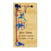 ANTIEK FLORENTINE PARCHMENT MONOGRAM ETIKET (Voorkant)