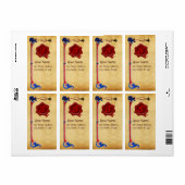 ANTIEK FLORENTINE PARCHMENT RED WAX SEAL MONOGRAM ETIKET (Full Sheet)