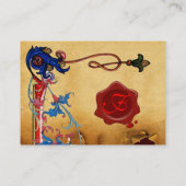 ANTIEK FLORENTINE PARCHMENT RED WAX SEAL MONOGRAM VISITEKAARTJE (Achterkant)