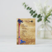 ANTIEK FLORENTINE PARCHMENT RED WAX SEAL MONOGRAM VISITEKAARTJE (Staand voorkant)