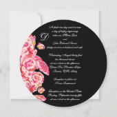 ANTIEK FLORENTINE PINK ZWARTE MONOGRAM KAART (Achterkant)