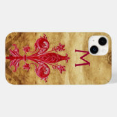 ANTIEK FLORENTINE RED LILY FLEUR DE LIS PARCHMENT Case-Mate iPhone CASE (Achterkant (horizontaal))