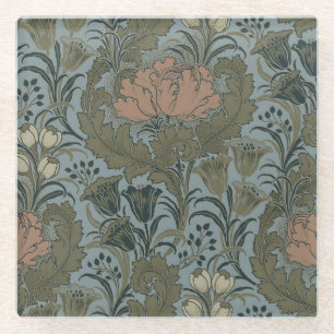 Antiek Flower Morris Garden Floral Wallpaper Glazen Onderzetter