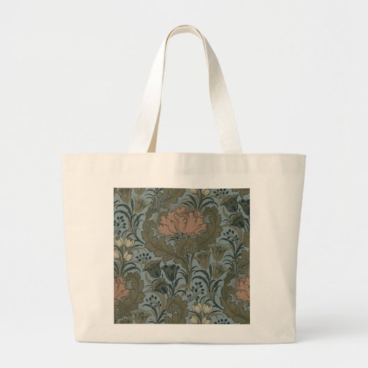 Antiek Flower Morris Garden Floral Wallpaper Grote Tote Bag (Voorkant)